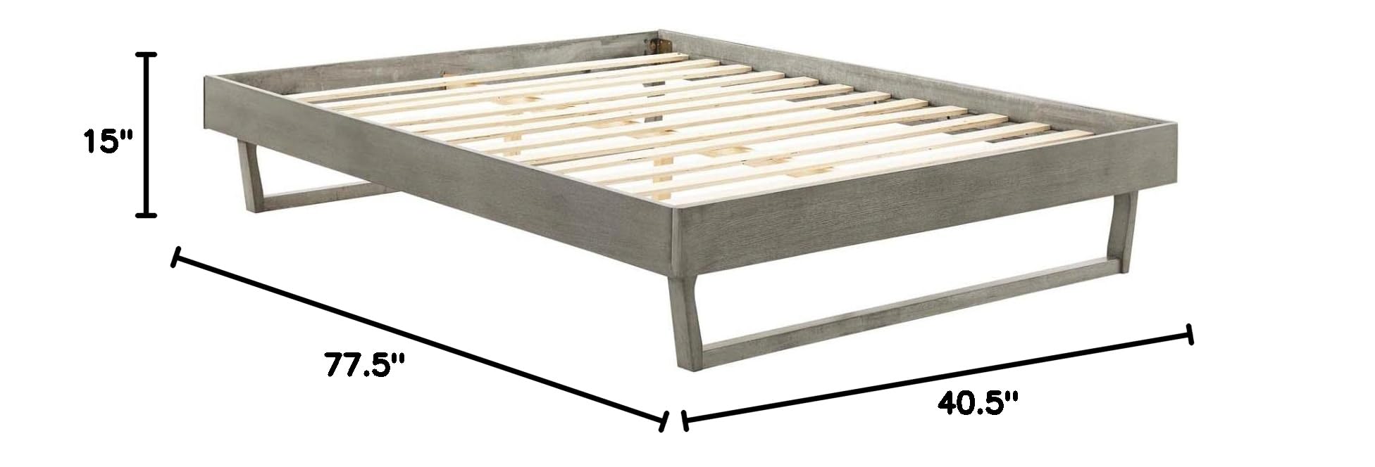 CasaFoyer Billie Twin Platform Bed Frame | Modern Style | Mid-Century Design | Interchangeable Headboards | Durable Wood Construction | No Box Spring Needed
