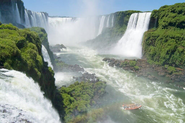 Boats Under Iguazu Falls