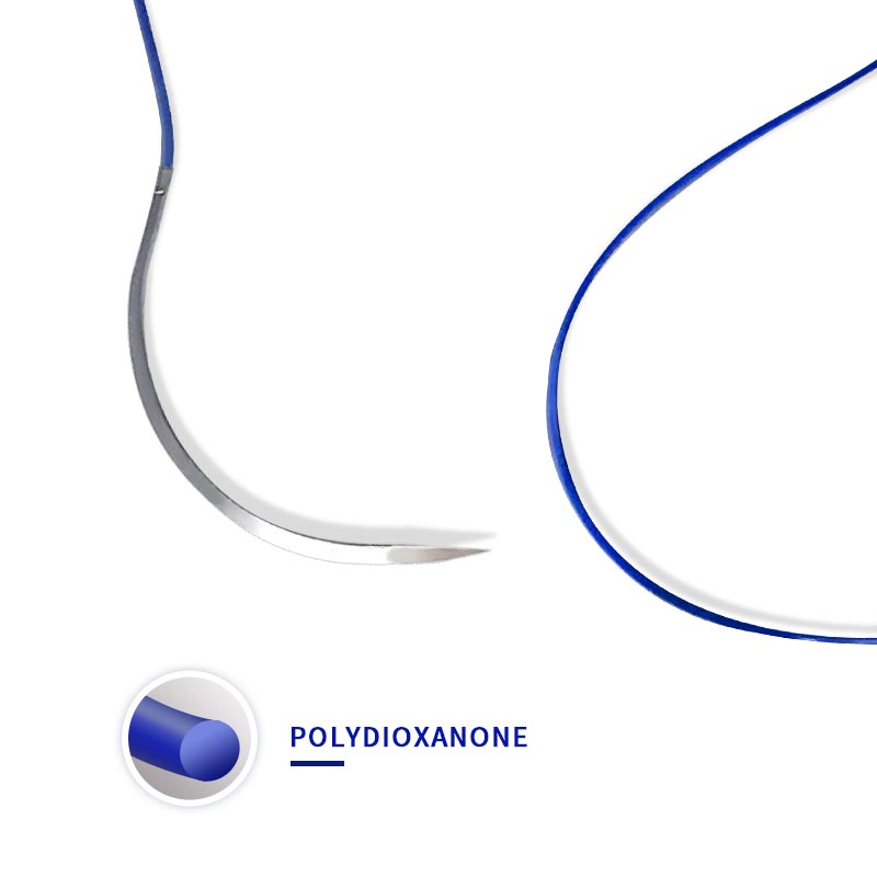 PDO surgical suture needle types 1/2 circle and 3/8 circle