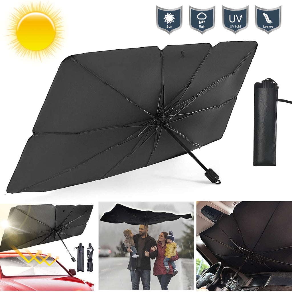 Car Front Windshield Sunshade Umbrella, UV Protection & Heat Insulation  Foldable Sun Shade Sun Visor, Full Cover Sun Shade for Most Vehicles,  57X31