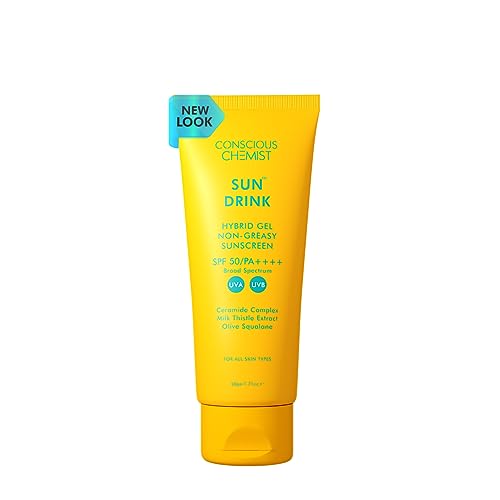 Conscious Chemist Hybrid Lightweight Gel Sunscreen Spf 50 Pa++++ Uva/Uvb Protection With Ceramides & No White Cast, Fragrance Free, Cruelty Free, 50ml