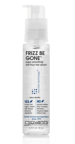 Giovanni Organic Frizz Be Gone Anti-Frizz Hair Serum with No Parabens, No Sulphates, No Mineral Oil, No Colours, No PEG, USDA Certified Organic, 81ml