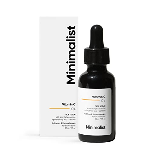 Minimalist 10% Vitamin C Face Serum for Glowing Skin (Formulated & Tested For Sensitive Skin) | Highly Stable | Brightening Vit C Formula | 30 ml