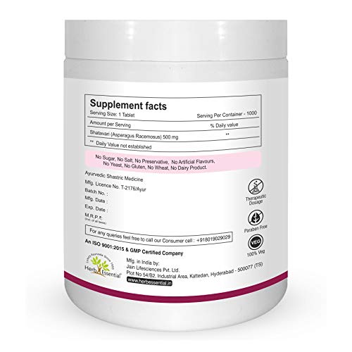 Herb Essential Shatavari Tablet | lactation supplement for Women, 1000 tablet