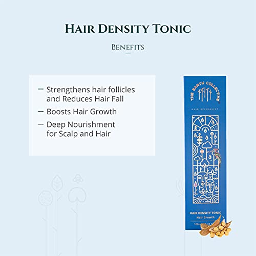 THE EARTH COLLECTIVE Hair Density Tonic, Reduce Hair Fall and Promote Hair Growth, For Men And Women, 89% Plant Derived, 100 Ml.