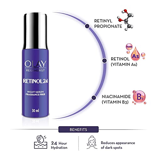 Olay Regenerist Retinol 24 Night Serum l Renews and Resurfaces Skin Overnight l No Redness or Irritation | Fragrance Free l 30ml