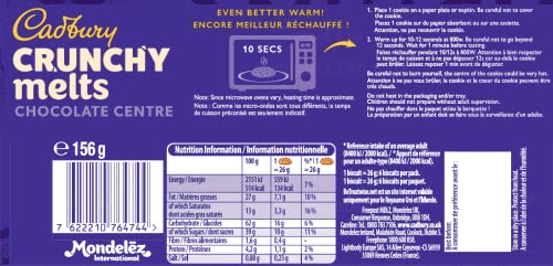 Cadbury Crunchy Melts Chocolate Chip Cookies with Soft Melting Centre Biscuit, 156g