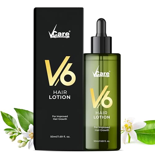 VCare V6 Hair Lotion For Improved Hair Growth 50ml | Hair Fall Control Serum for Men & Women (Pack 1)