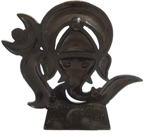Relicon Lord OM Ganesh Idol | Ganpati Vinayaka (Design-61) Metal Statue for Car Dashboard (L*B*H-6.7 x 0.3 x 6.2 Cm)