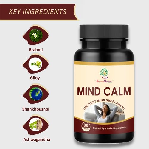 Mind Calm Mind Health Brain Booster Supplement | Mind Focus & Memory Supplement | Memory Supplement  by Ministry of Ayush, Govt. of India - 90 Capsule