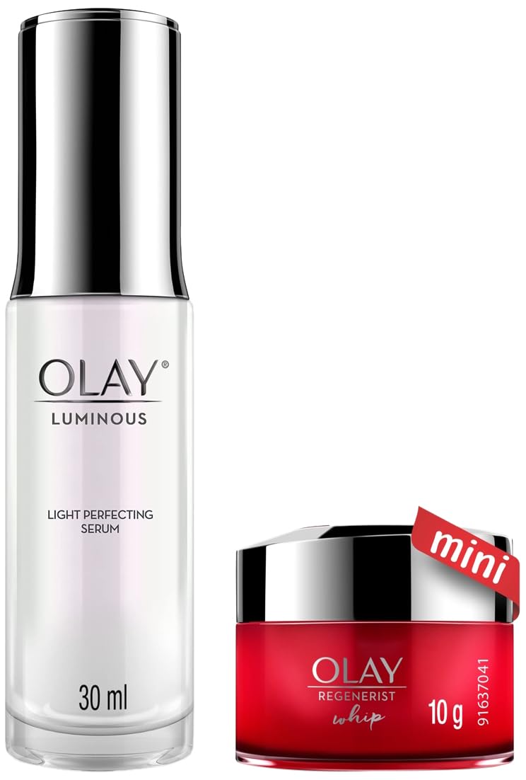 Olay Luminous Serum: Tone Perfecting Hydrating Essence, 30 ml and Olay Regenerist Whip