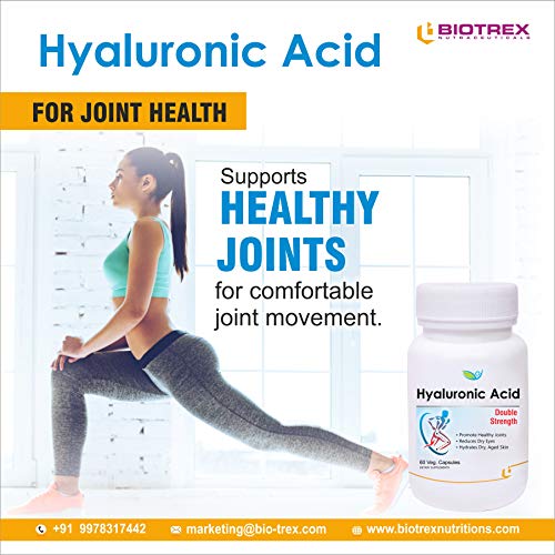 Biotrex Nutraceuticals Hyaluronic Acid Double Strength - 60 Veg Capsules - Pack of 2