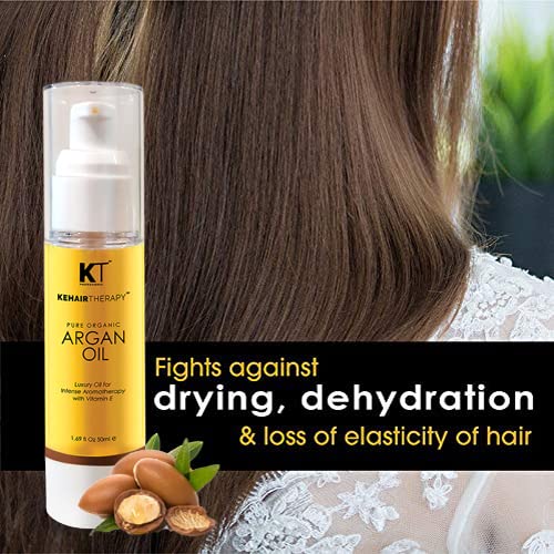 Kehairtherapy KT Professional Keratin Protein Pure Argan Oil Serum 50ml To Repair Damage Hair/Strengthen Dull & Dry Hair/Sulphate & Paraben Free