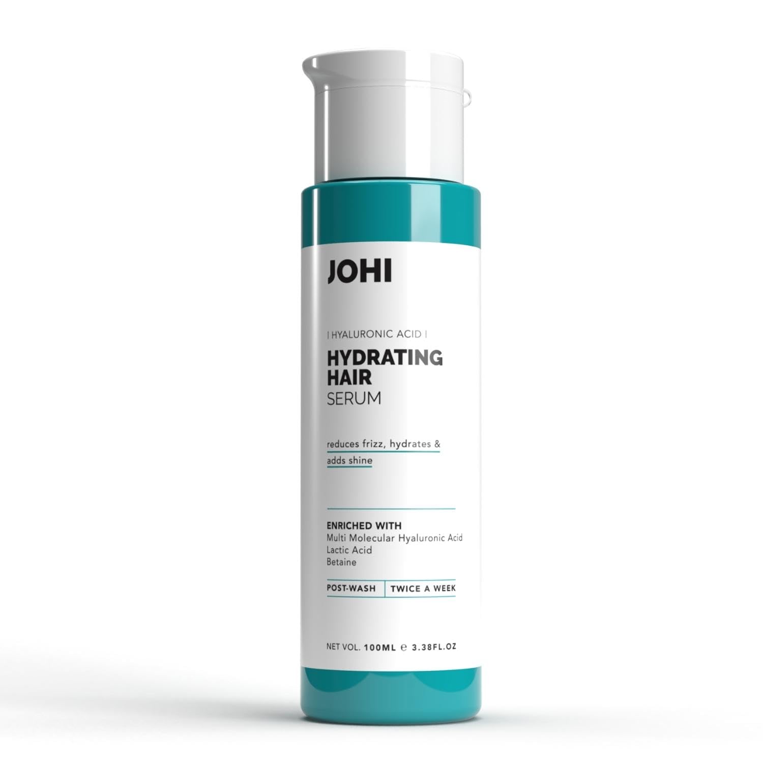 Johi Hydrating Hair Serum, Controls Frizz, Reduces Dryness & provides Shine, Contains Hyaluronic Aci(ResistHyal?), Suitable For All Hair Types, 100 ml