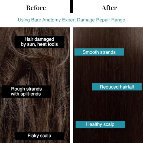 Bare Anatomy Damage Repair Hair Serum, Powered by Cera3x Technology Delivers 3x Hair Strengthening, m for Hair Smoothing for Dry and Frizzy Hair, 50ml