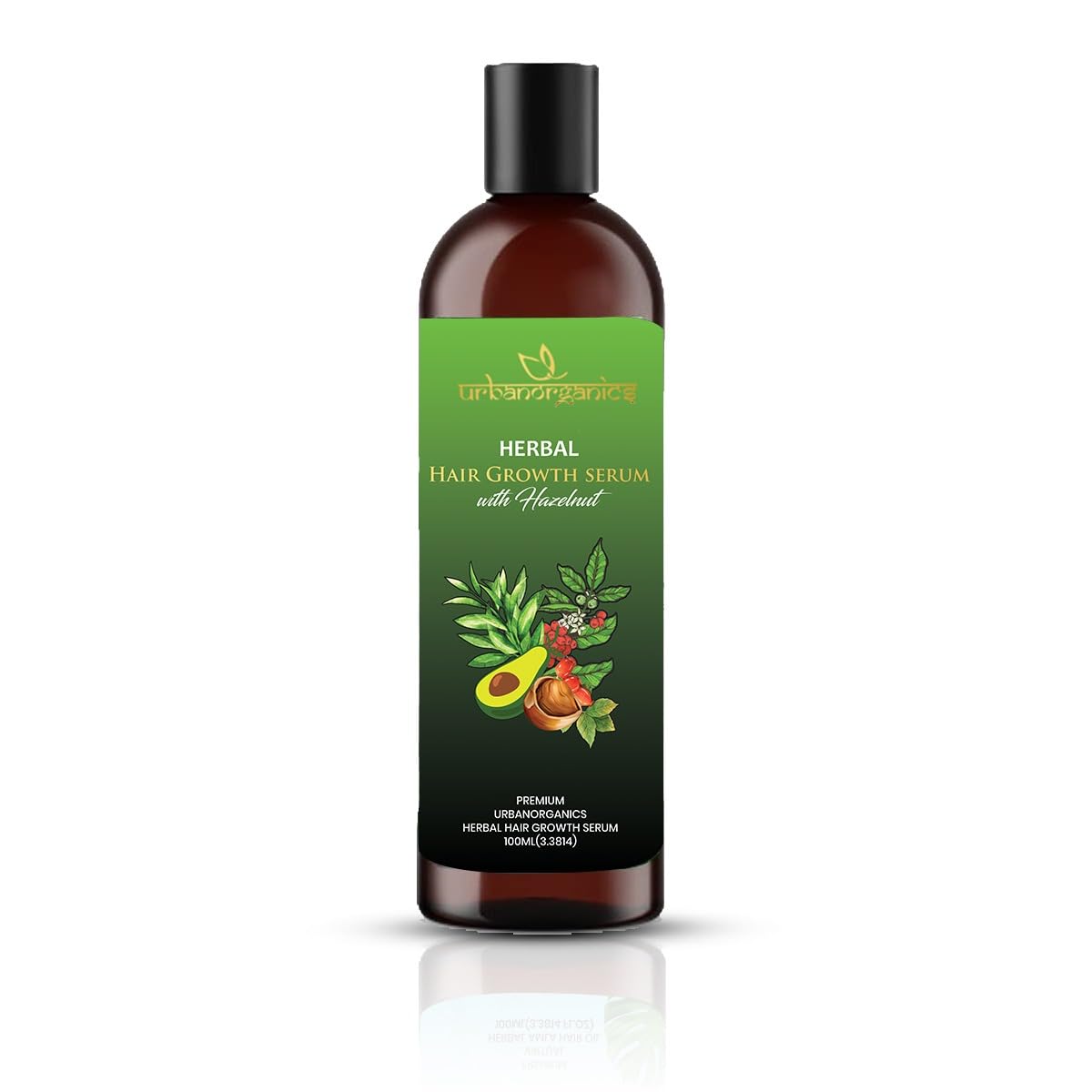 Urbanorganics Herbal Hair Growth Serum For Hairfall Control, Hair Smoothening, Softening100 ML (Hazelnut)