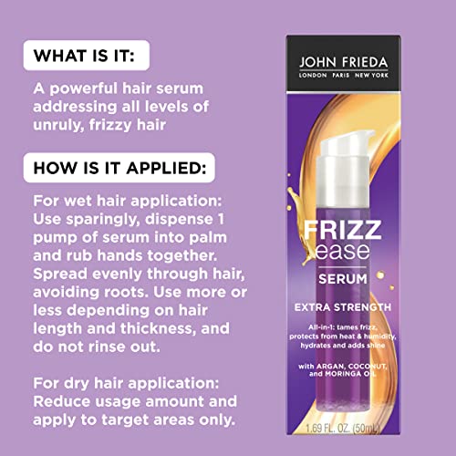 John Frieda Frizz-Ease Hair Serum Extra Strength Formula, 50ml