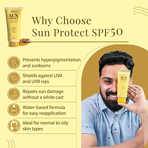 Satthwa Sun Protect SPF 50 - Water Based Sunscreen, Non Oily with Grapefruit & Aloevera (100ml)