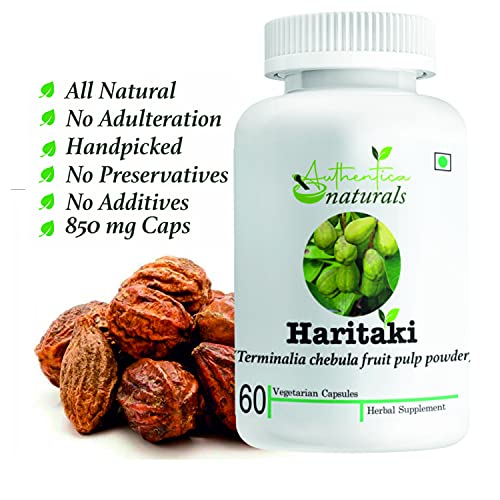 Authentica naturals Haritaki Capsules | Improves Digestion And Blood Flow For Men And Women | Terminbal Supplements Capsules | 60 Capsules| 850mg Each