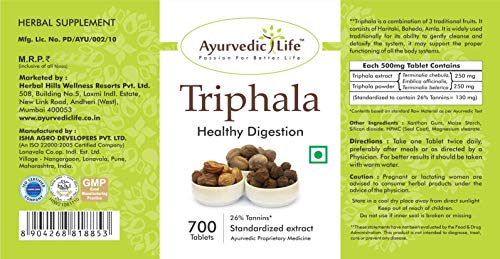 Ayurvedic Life Triphala 700 Tablets Value Pack