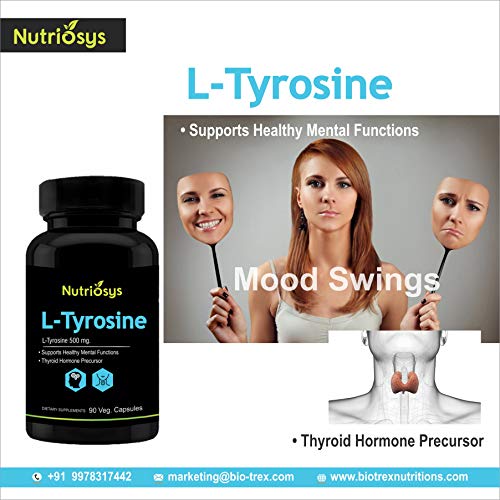 Nutriosys L-Tyrosine 500mg (90 Veg Capsules) pack of- 2