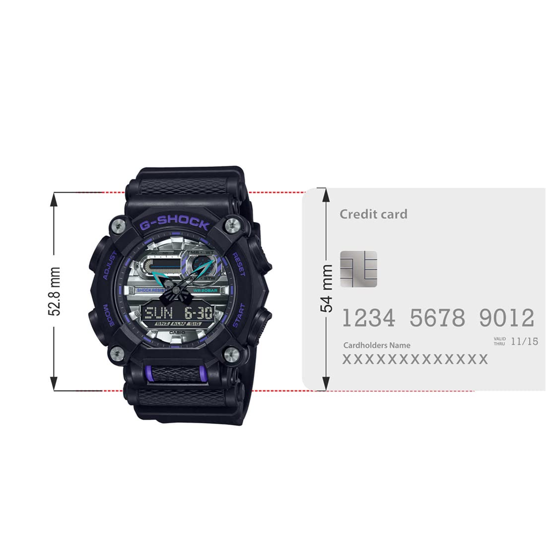 Casio G-Shock Analog-Digital Silver Dial Men GA-900AS-1ADR (G1150)