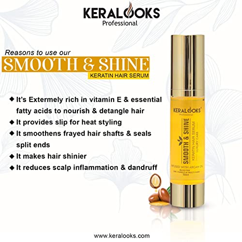 Keralooks professional ? keratin hair serum infused with argan oil bliss for dry,tangles,damage &frizzy hair