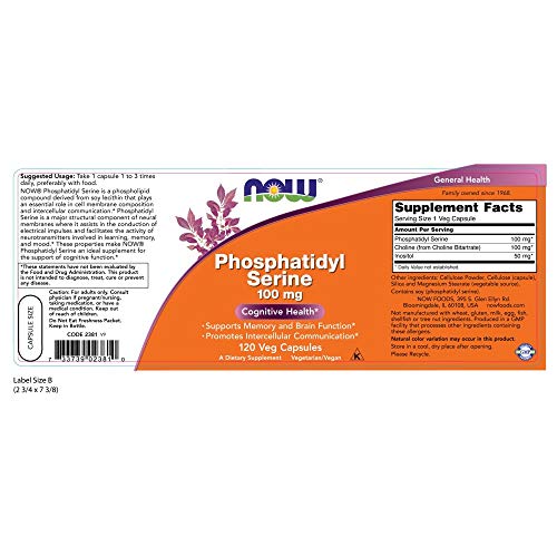 NOW Foods, PHOSPHATIDYL SERINE 100mg 120 VCAPS