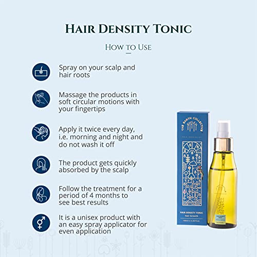 THE EARTH COLLECTIVE Hair Density Tonic, Reduce Hair Fall and Promote Hair Growth, For Men And Women, 89% Plant Derived, 100 Ml.
