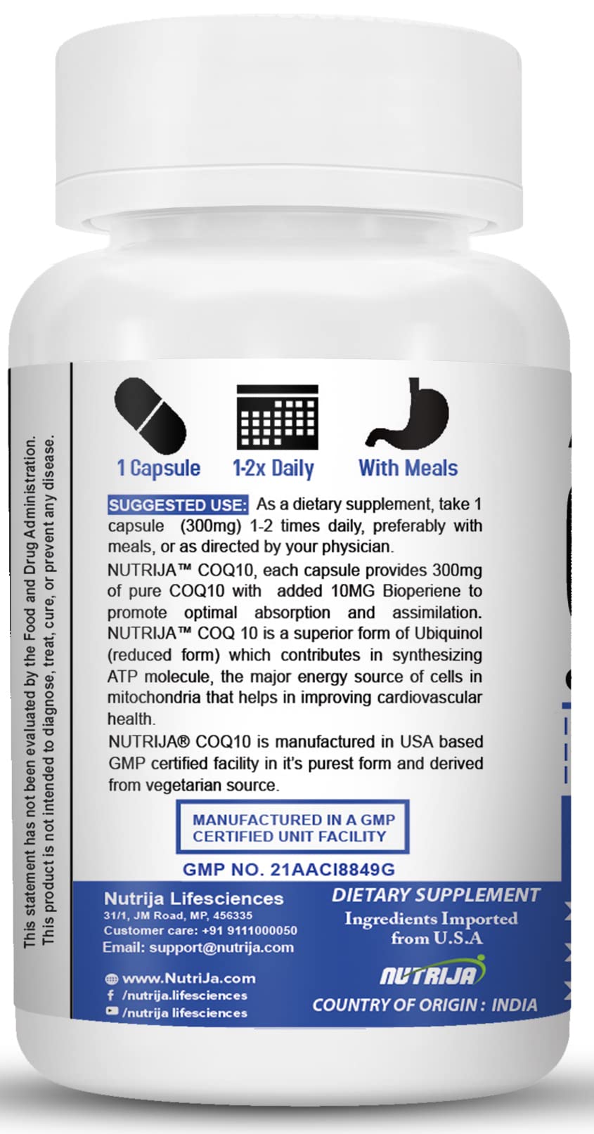 NutriJa CoEnzyme Q10 (CoQ10) (300 Mg)
