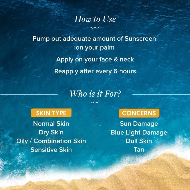 Aqualogica Glow+ Dewy Sunscreen SPF 50 PA+++ | UVA/B & Blue Light Protection for Men & Women | Oily,ensitive & Combination Skin | Fragrance-Free | 50g