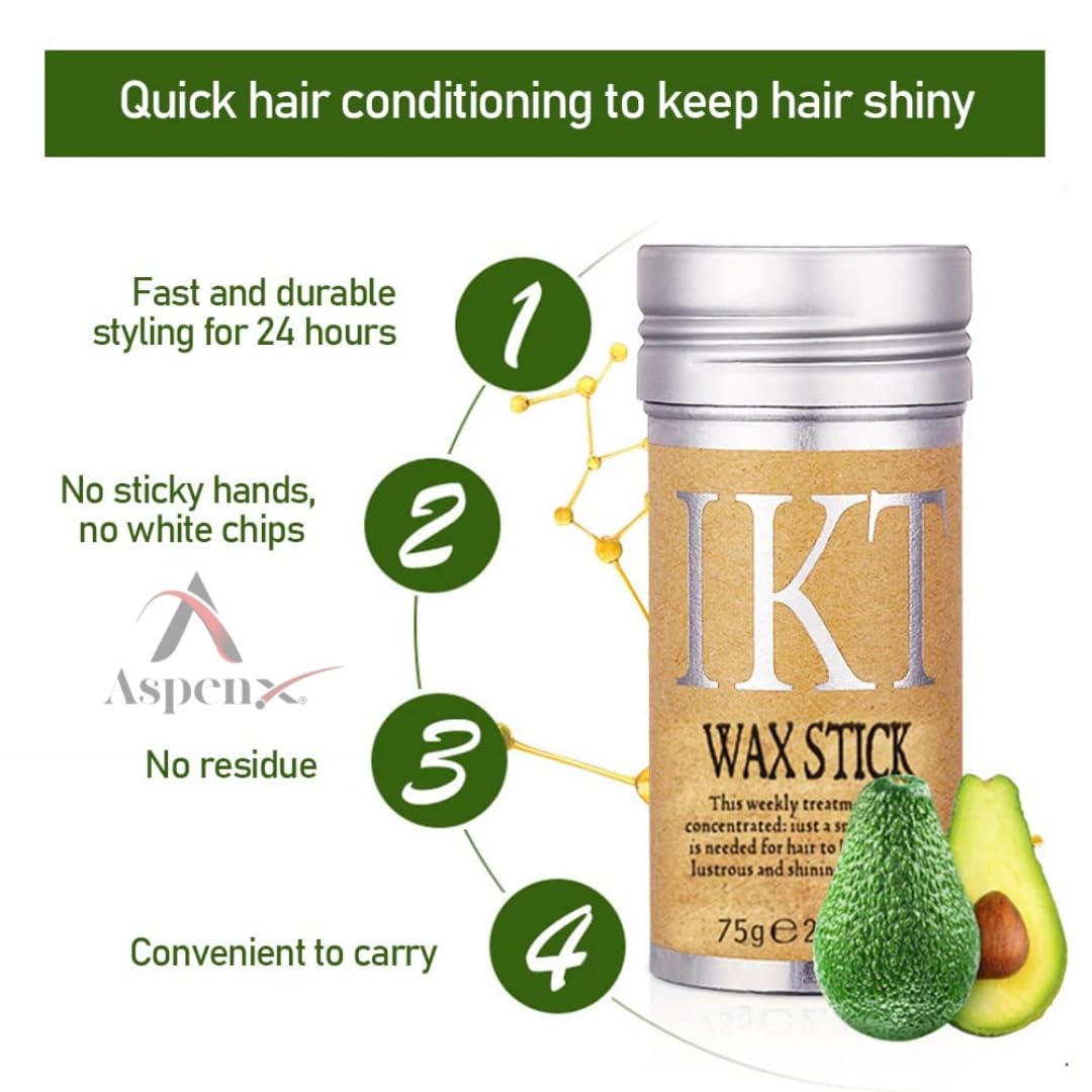 ASPENX Hair Wax Stick | Avocado Scented Non-greasy Hair Stick for Baby Hair Frizz Control | Wax Stic and Tidy | Hair Pomade Stick for Flyaways Edge(1)