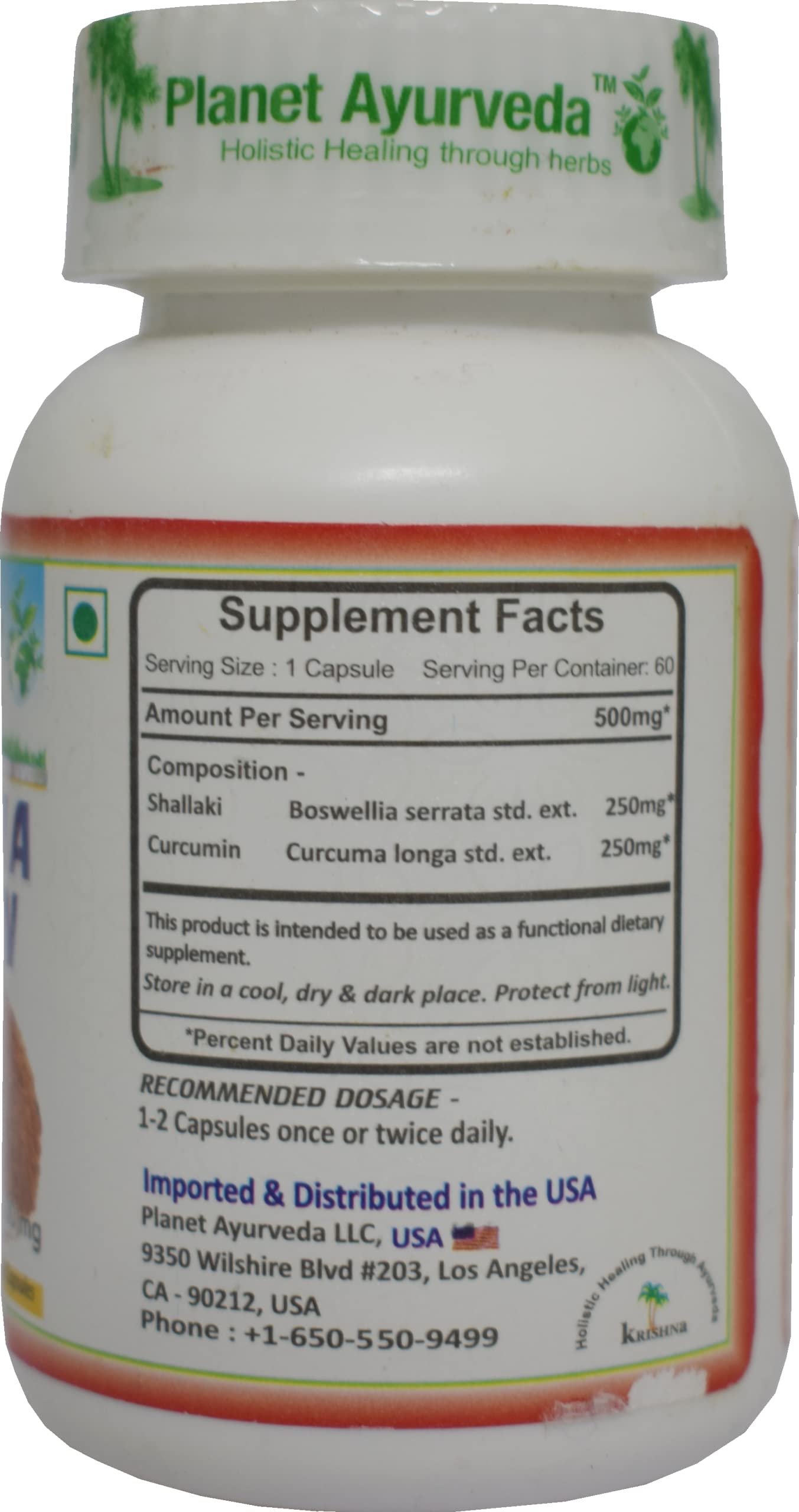 Planet Ayurveda Boswellia Curcumin - 60 Capsules, Pack of 1