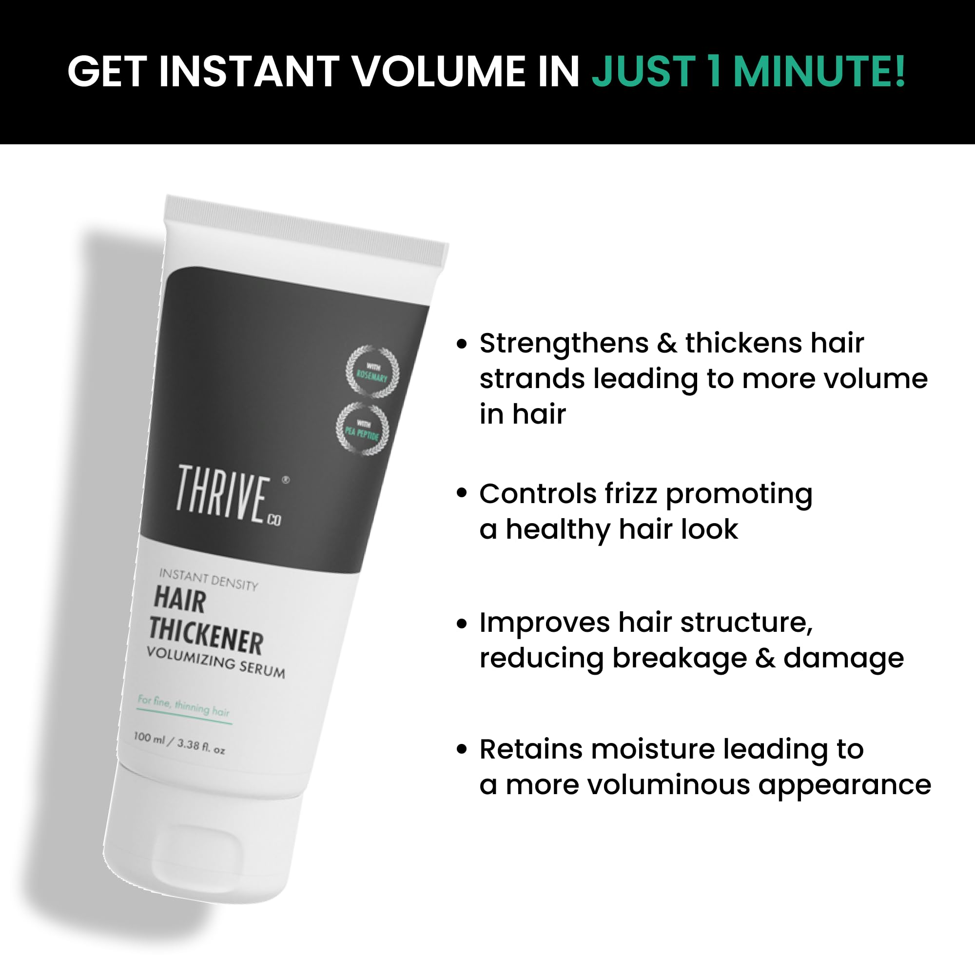 ThriveCo Hair Thickener Volumizing Serum,100ml | For Men & Women