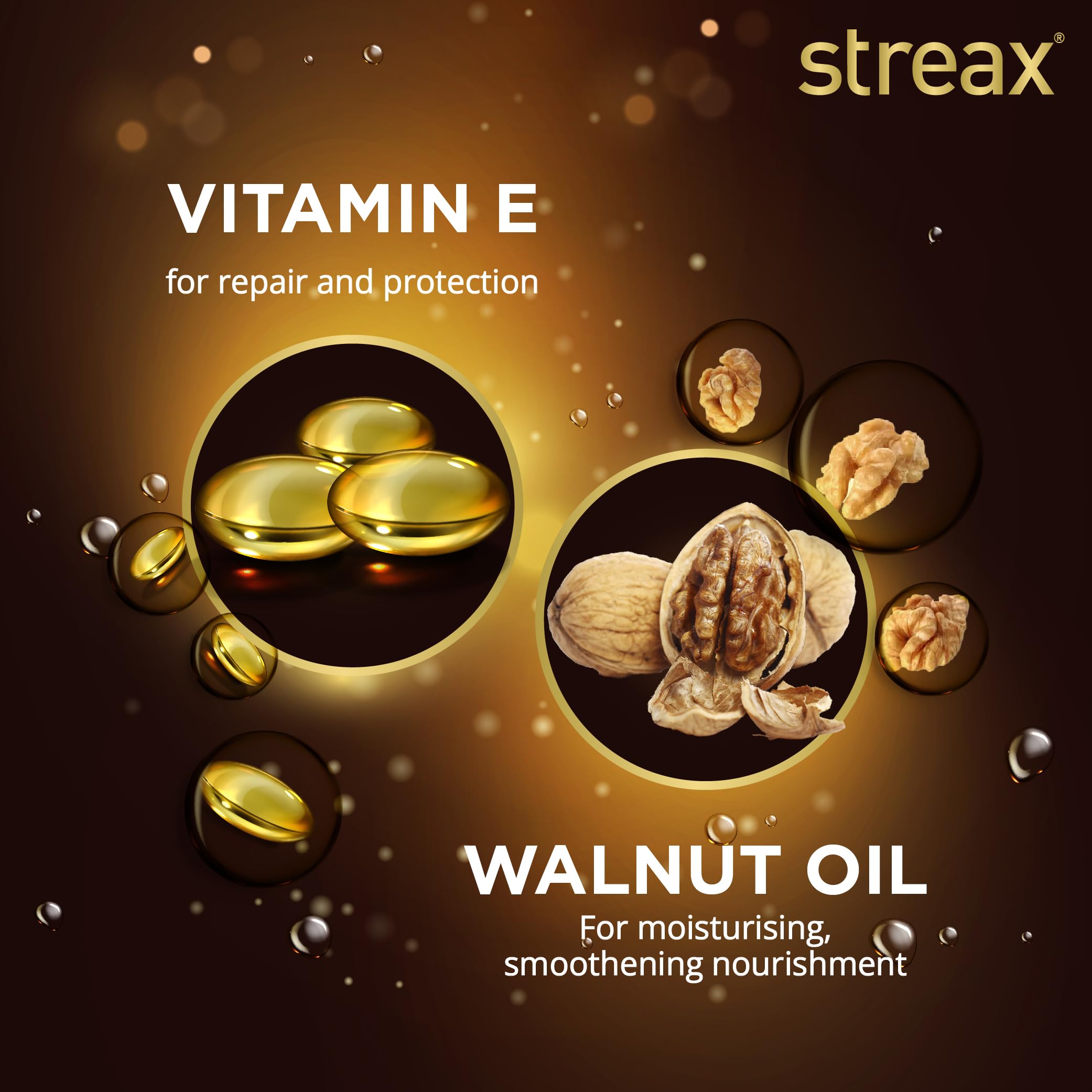 Streax Hair Serum 125ml, Vitalized with Walnut Oil, For Hair Smoothening & Shine, For Dry & Frizzy Hair