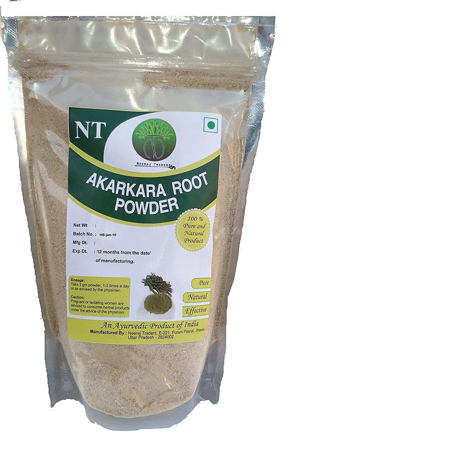 NEERAJ - Akarkara Root Powder Anacyclus Pyrethrum Pellitory Roots | 400 Gm
