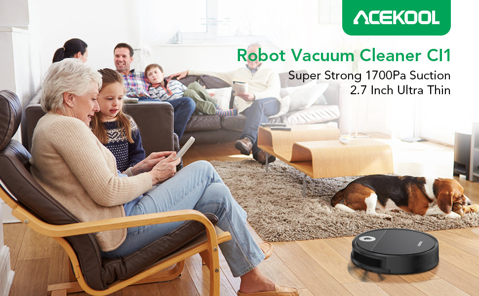 Acekool Automatic Robot Vacuum Smart Strong Suction Cleaner