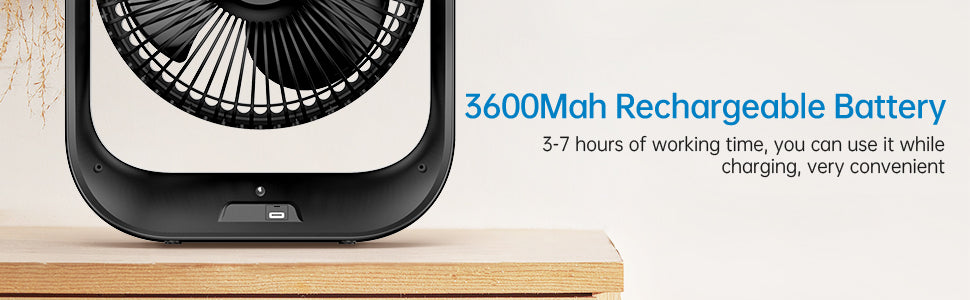 ACEKOOL Fan ND2 Rechargeable Desk Fan with Night Light - Black ACEKOOL Fan ND2 Rechargeable Desk Fan with Night Light - Black