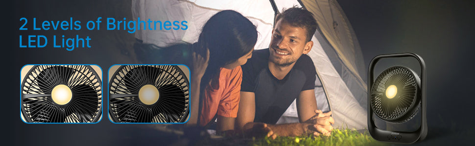 ACEKOOL Fan ND2 Rechargeable Desk Fan with Night Light - Black ACEKOOL Fan ND2 Rechargeable Desk Fan with Night Light - Black