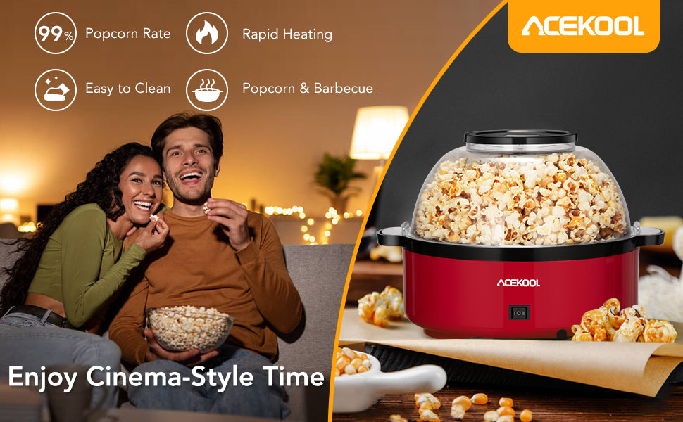 ACEKOOL Multifunctional Popcorn Popper Maker Machine