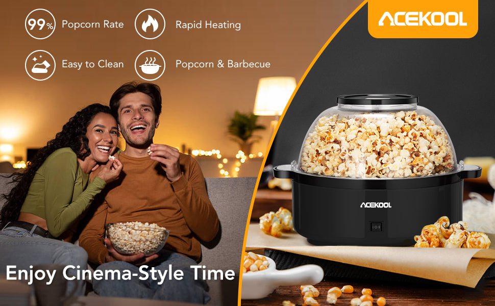 ACEKOOL Multifunctional Popcorn Popper Maker Machine