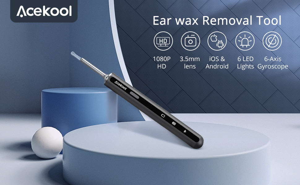 ACEKOOL Ear Wax Removal EV1 with 1080P HD Ear Camera Ear Cleaner ACEKOOL Ear Wax Removal EV1 with 1080P HD Ear Camera Ear Cleaner