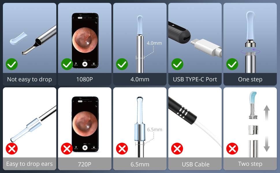 ACEKOOL Ear Wax Removal EV1 with 1080P HD Ear Camera Ear Cleaner ACEKOOL Ear Wax Removal EV1 with 1080P HD Ear Camera Ear Cleaner