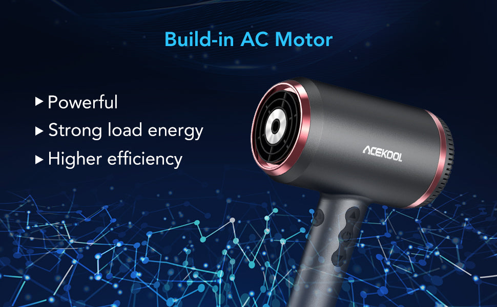 ACEKOOL Travel Hair Dryer HB1 LED Display 1500W Compact Hairdryer ACEKOOL Travel Hair Dryer HB1 LED Display 1500W Compact Hairdryer