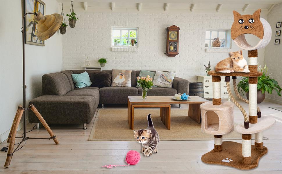 AsyPets Cat Tree 50??Multi-Level Pet Furniture