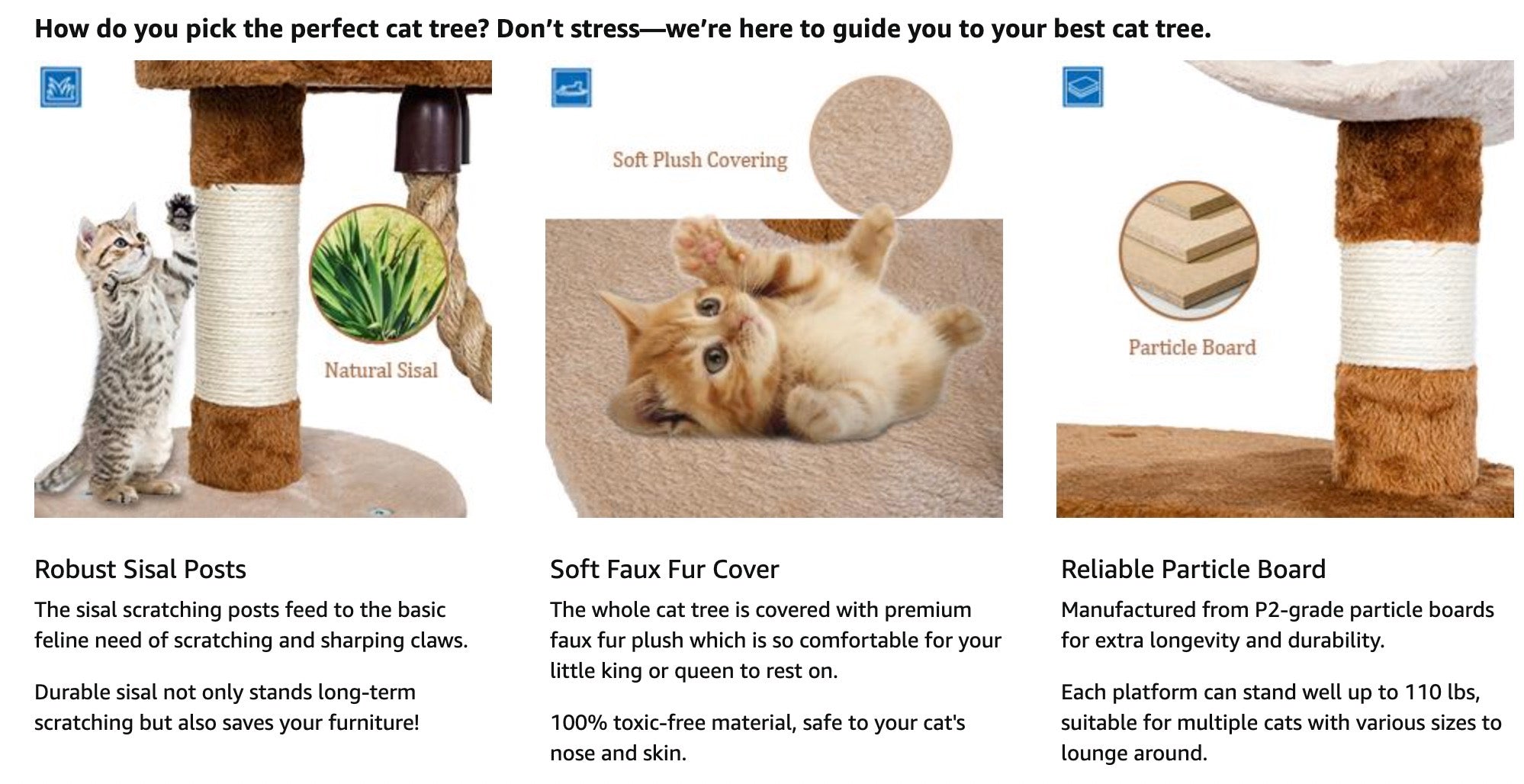 AsyPets Cat Tree 50” Multi-Level Pet Furniture