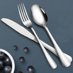 CIBEAT 24 Piece S592 Stainless Steel Silverware Set with Steak Knives