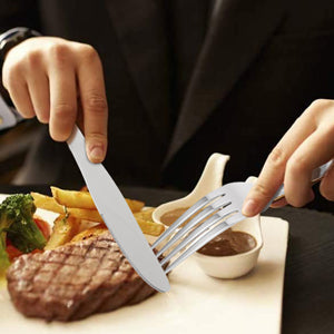 CIBEAT 24 Piece S592 Stainless Steel Silverware Set with Steak Knives