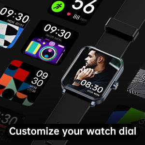 EUKER Smart Watch 1.69 INCH Full Touch Screen Fitness Tracker Black