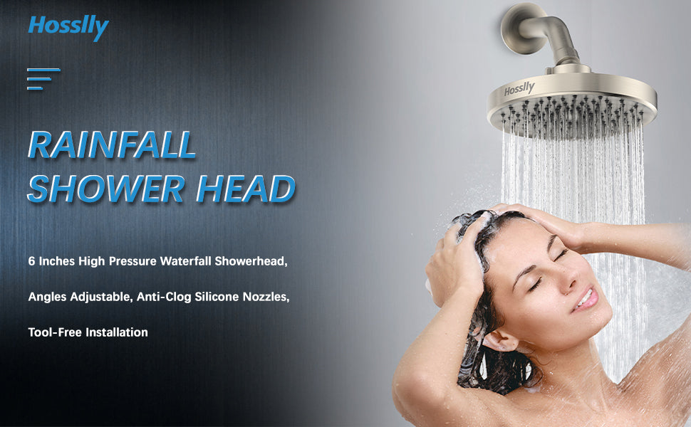 Hosslly Rainfall Shower Head High Pressure 360¡ã Adjustable